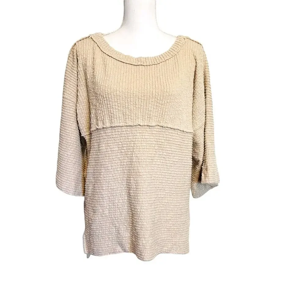 We The Free by Free People Boardwalk Hacci Top Tunic XS Cream